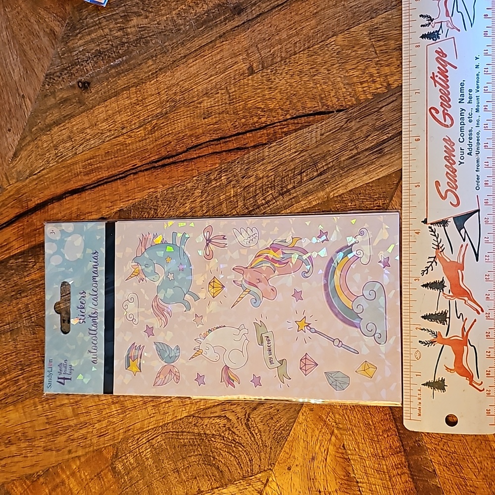 SandyLion unicorn stickers sealed